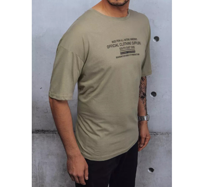 Pánske tričko s khaki potlačou Dstreet RX4648z