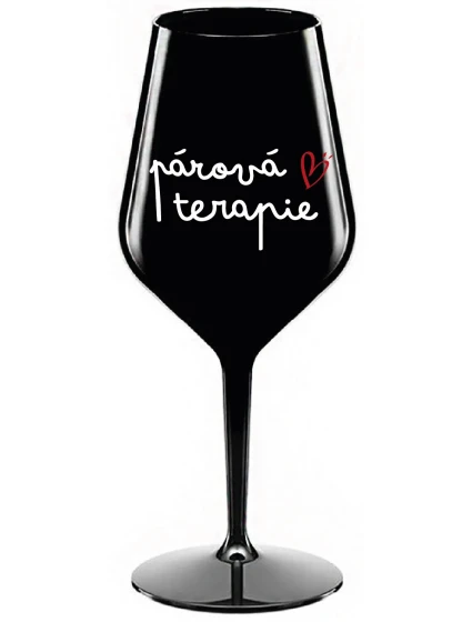 PÁROVÁ TERAPIE - černá nerozbitná sklenice na víno 470 ml