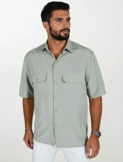 Pánské šedé tričko s krátkým rukávem model 21990406 - Dstreet