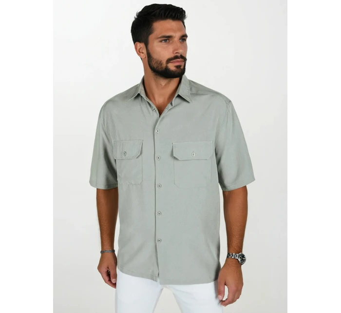 Pánske sivé tričko s krátkym rukávom FashionStreet KX1081