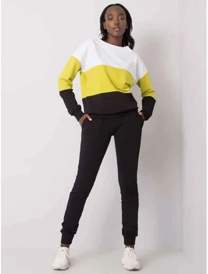 Dámska súprava tenkých teplákov Rue Paris white-lime-graphite (5971)