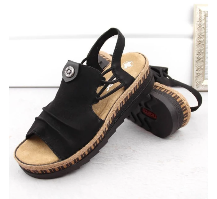 Pohodlné sandále Rieker W RKR677 black