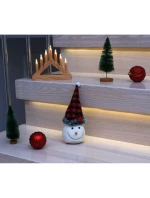 DEKORATÍVNY SNEHULIAK 20 CM S ČERVENO-ČIERNOU KÁROVANOU ČIAPKOU DEKORATÍVNY SNEHULIAK 20 CM S ČERVENO-ČIERNOU KÁROVANOU ČIAPKOU