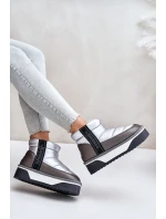 Niskie Śniegowce Na Grubej Podeszwie D.Franklin DFSH371010 Srebrne