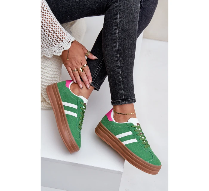 Dámské Tenisky Na Platformě Zelené model 21680457 - Boto