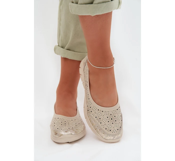 Bežové baleríny model 22027759 - EVENTO
