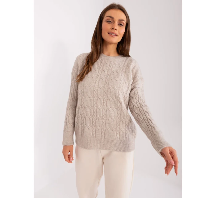 Sweter AT SW model 18884796 beżowy - FPrice Sweter AT SW model 18884796 beżowy - FPrice