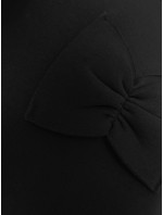 Dámska čierna teplá mikina s mašľami (23999)
