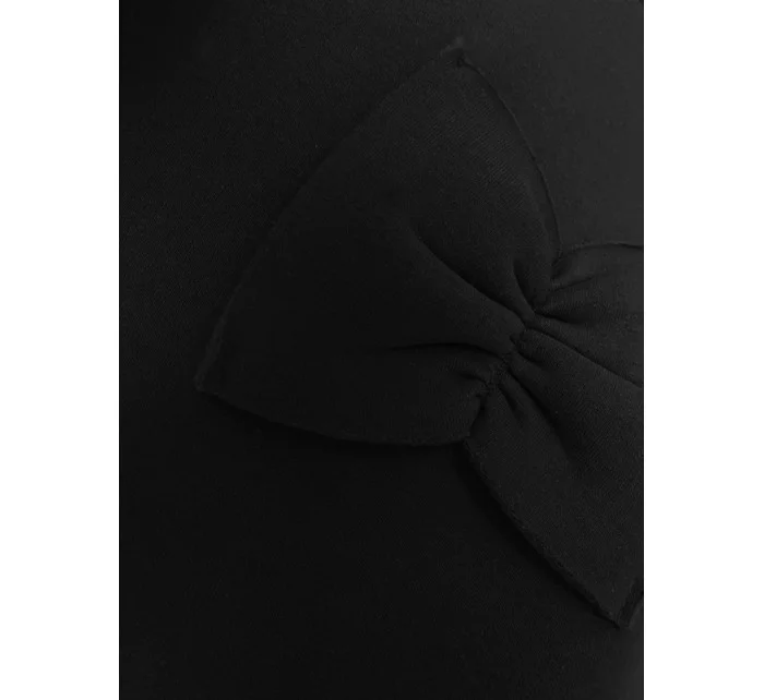 Černá teplá dámská mikina s mašlemi model 19742932 - MADE IN ITALY