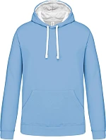 Kariban K 446 Mikina s kapucňou v kontrastných farbách 20.K446 sky blue/white