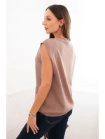 Dámský model 21410334 viskózový svetr s kapsami a V výstřihem fango - K-Fashion