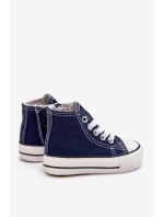 Dziecięce Wysokie Trampki Z Zamkiem Granatowe Filemon Dziecięce Wysokie Trampki Z Zamkiem Granatowe Filemon