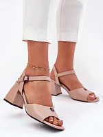 Sandały Damskie Na Słupku Vinceza 62235 Beżowe