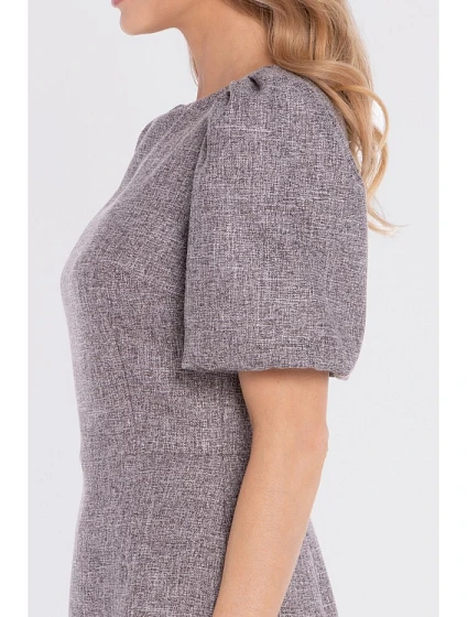 Mini šaty s rukávy grafitové model 22152226 - STYLOVE Mini šaty s rukávy grafitové model 22152226 - STYLOVE
