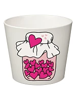 SKLENICE SE SRDÍČKY - malý květináč