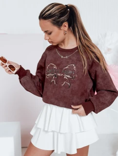 Dámská krátká oversize mikina s motivem vínová Dstreet model 21988085 - FashionStreet