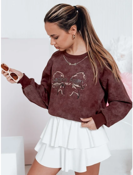 Dámská krátká oversize mikina s motivem vínová Dstreet model 21988085 - FashionStreet