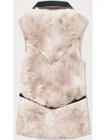 Krémová dámská vesta s kožíškem model 16151631 - S'WEST