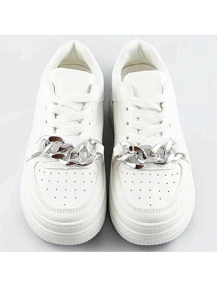 Bílé dámské sportovní boty s řetízkem model 17287321 - Mix Feel Bílé dámské sportovní boty s řetízkem model 17287321 - Mix Feel