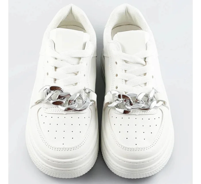 Bílé dámské sportovní boty s řetízkem model 17287321 - Mix Feel