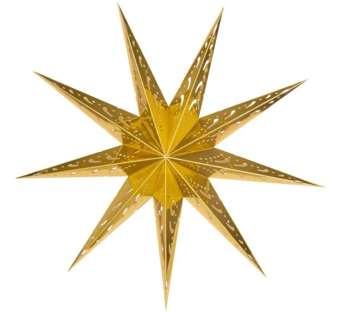 DEKORÁCIA PAPIEROVÁ HVIEZDICA Š.45 CM 9 ZLATÉ RÁMY detské