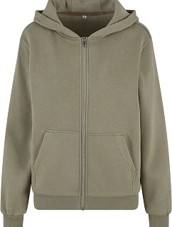 BY 290 Dámská mikina s kapucí z těžké bavlny "Fluffy" model 22469856 pale olive - Build your Brand