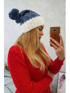 Milano fleecová čiapka K203 denim+ecru