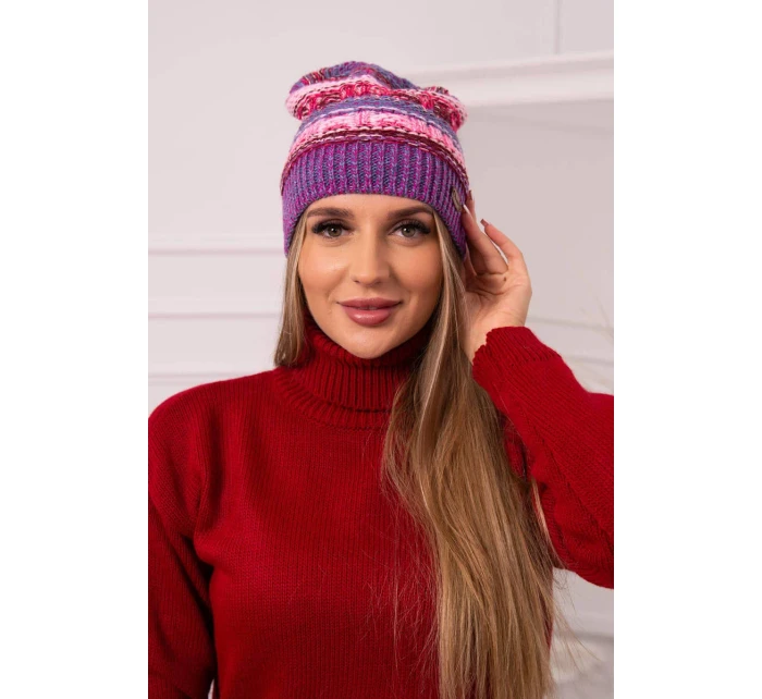 Fleecová čiapka Patrycja K254 pink neon+violet Fleecová čiapka Patrycja K254 pink neon+violet