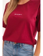Dámska bavlnená blúzka s potlačou Minimal bordová Dámska bavlnená blúzka s potlačou Minimal bordová