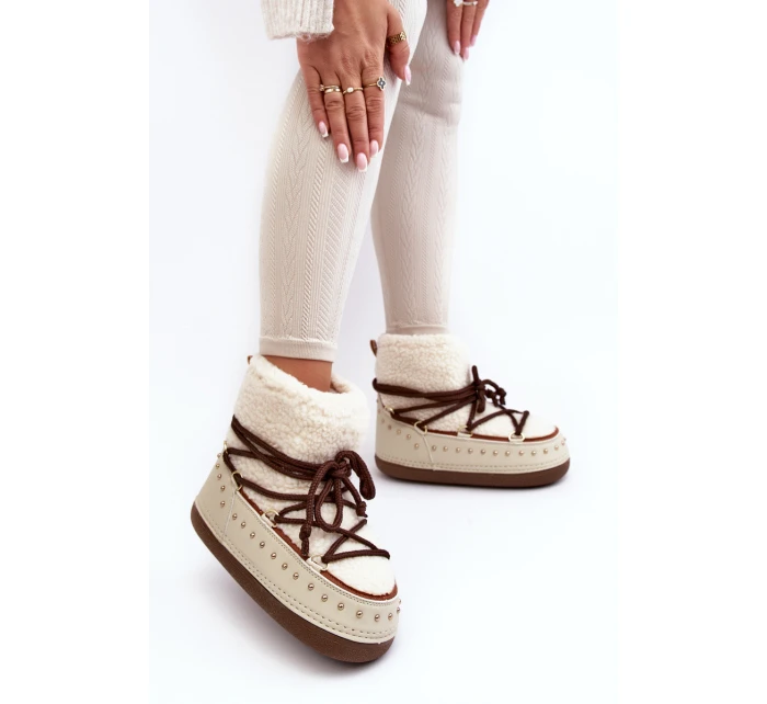 Dámské zateplené sněhule Bežové model 21637486 - Boto Dámské zateplené sněhule Bežové model 21637486 - Boto