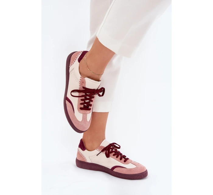 Dámské Kožené Tenisky model 21703133 Béžové - Zazoo Dámské Kožené Tenisky model 21703133 Béžové - Zazoo