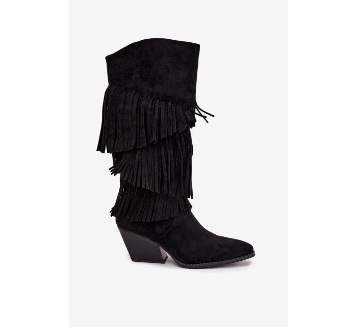 Kůže Boty Kovbojky Dámské S Černé model 21710933 - Boto