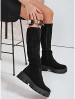 Dámské semišové kozačky na platformě černé Dstreet model 21992312 - FashionStreet
