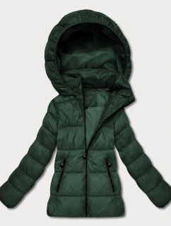 Tmavě zelená dámská prošívaná zimní bunda v délce k model 21758381 - HONEY WINTER