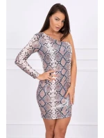 Flitrované šaty z hadej kože béžovej Flitrované šaty z hadej kože béžovej