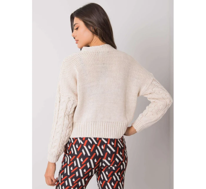 Dámský svetr model 16226337 béžový - FPrice