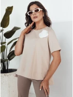 Dámské tričko beige model 21975625 - Dstreet Dámské tričko beige model 21975625 - Dstreet