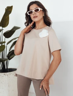 Dámské tričko beige model 21975625 - Dstreet