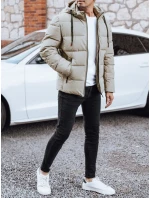 Pánská prošívaná zimní bunda s kapucí světle béžová Dstreet model 21991486 - FashionStreet