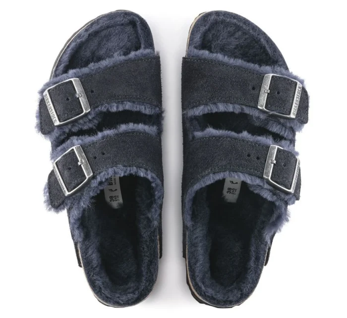 Birkenstock Arizona VL Shearling Midnight Insulated Žabky Suede Leather Narrow (1020583)