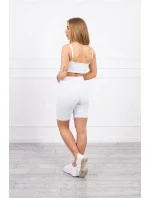 Súprava s nohavicami s vysokým pásom biela Súprava s nohavicami s vysokým pásom biela