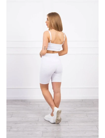 Súprava s nohavicami s vysokým pásom biela Súprava s nohavicami s vysokým pásom biela