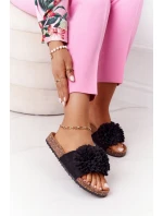 Klapki Na Korkowej Podeszwie Czarne Flowerbomb Klapki Na Korkowej Podeszwie Czarne Flowerbomb