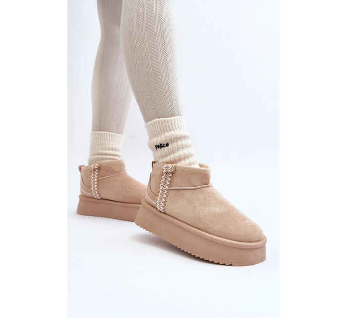 Sněhule na platformě s vzorem béžové model 21645932 - Boto