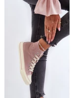 Trampki Damskie Wysokie Big Star NN274277 Różowe Trampki Damskie Wysokie Big Star NN274277 Różowe