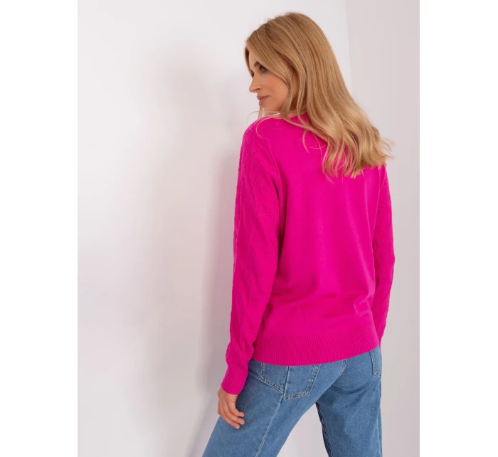 Sweter AT SW model 18900755 fuksjowy - FPrice Sweter AT SW model 18900755 fuksjowy - FPrice