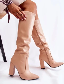 Klasické stĺpcové topánky Nude Mayra