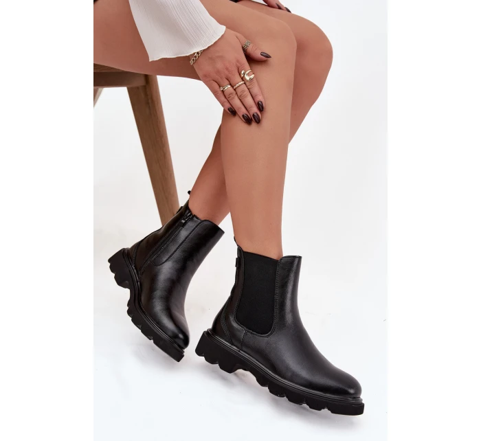 Dámska členková obuv - čierna Rivelia, zateplená so zipsom Dámska členková obuv - čierna Rivelia, zateplená so zipsom