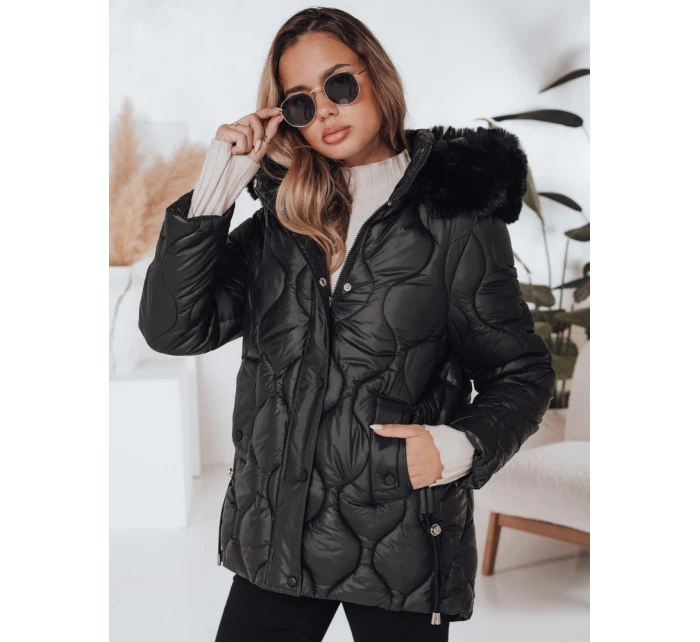 Dámská zimní bunda prošívaná s kapucí černá Dstreet model 21990891 - FashionStreet