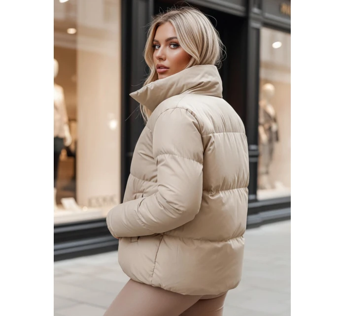 Dámská prošívaná zimní bunda light beige Dstreet model 21995474 - FashionStreet